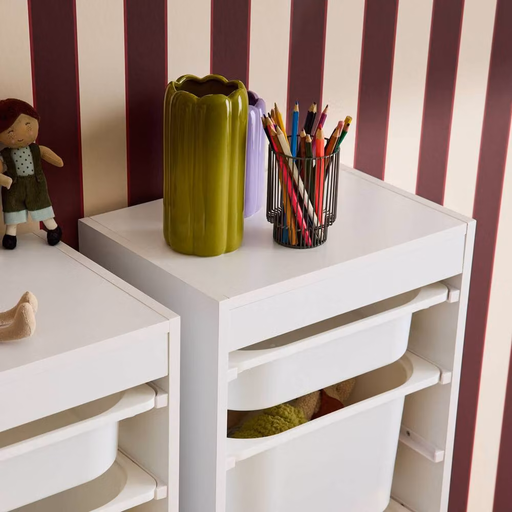 sweeek Children's Storage Furniture with 4 Bins in White – 4
