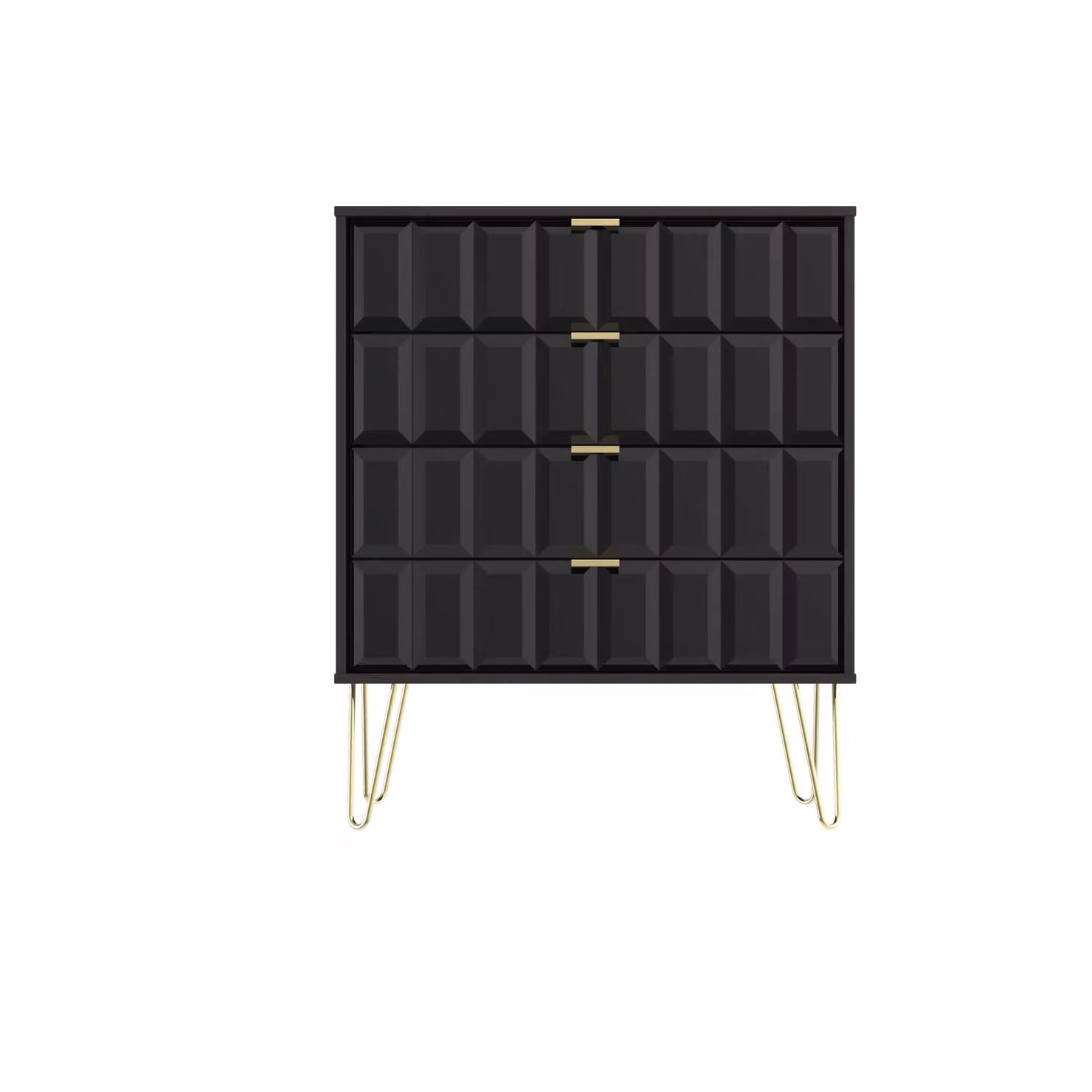 Ready Assembled 2 U Metro 4 Drawer Chest in True Black and Gold – 2