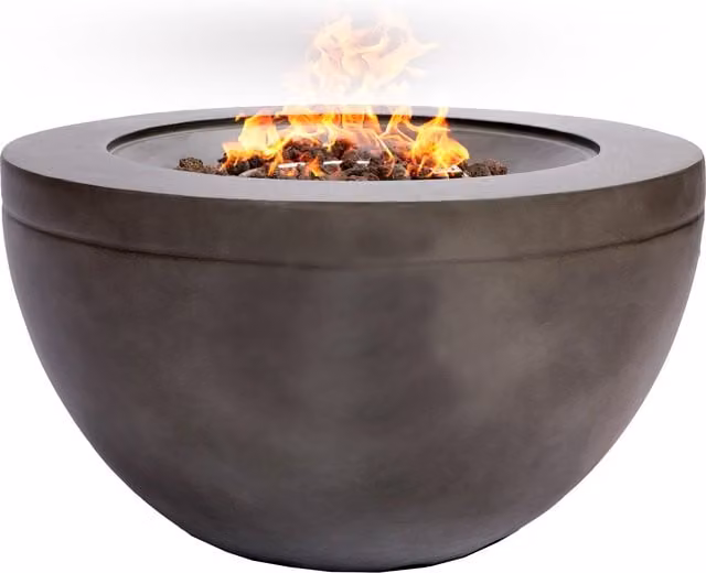 MDA Designs Tabiti Gas Fire Pit and Fire Bowl in Grey Stone