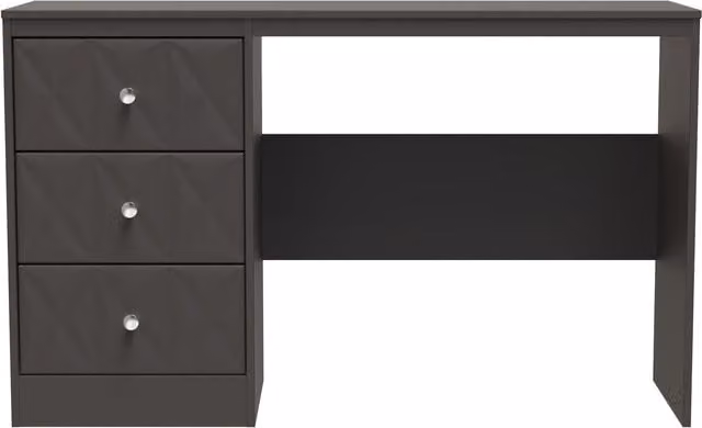 Ready Assembled 2 U Memphis 3 Drawer Desk in Dark Grey