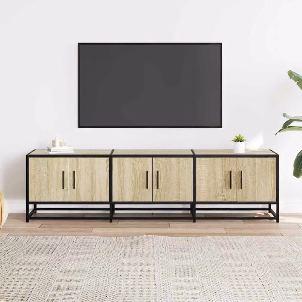 Berkfield Home Industrial TV Cabinet in Sonoma Oak Brown, W/D/H: 150 x 41 x 35 cm – 3