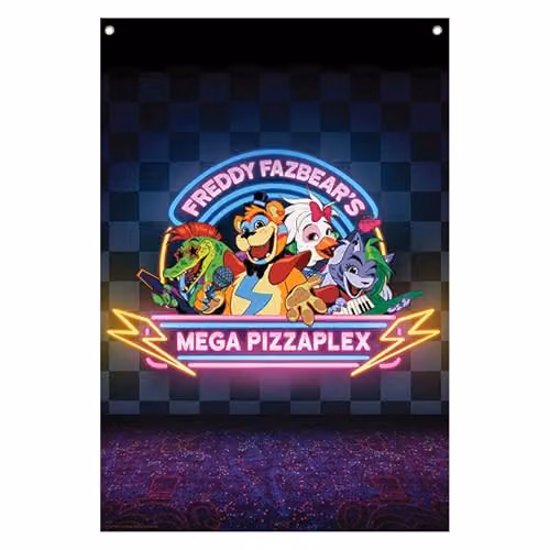 FaNaTtik Five Nights at Freddy’s Mega Pizzaplex Logo Wall Banner, Multicolour Fabric Poster, W: 125 cm, H: 85 cm – 4