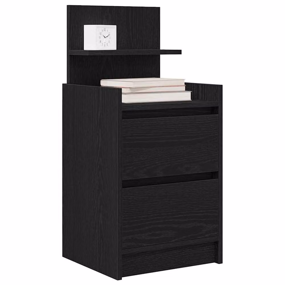 Berkfield Home Set of 2 Black Bedside Cabinets with 2 Drawers, W/D/H: 38 x 34 x 80 cm – 3