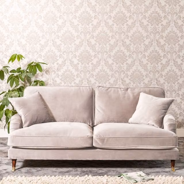 Artemis Home Mackenzie 4 Seat Velvet Upholstered Sofa in Silver Grey