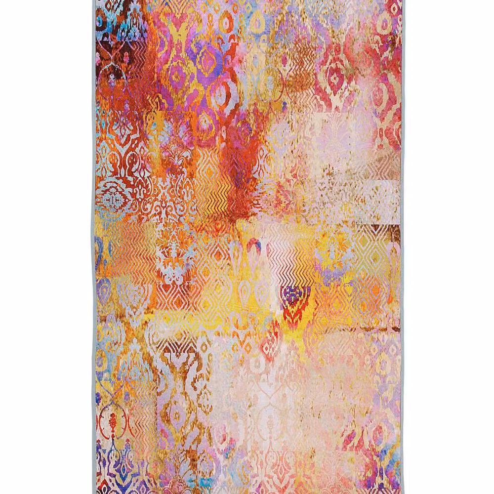 Wyld and Coco Multicolour Abstract Woven Polyester Area Rug with Anti Slip Backing, W: 80 cm, L: 150 cm – 1