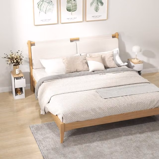 HOMCOM Set of 2 Modern White Bedside Tables with Drawer and Shelf