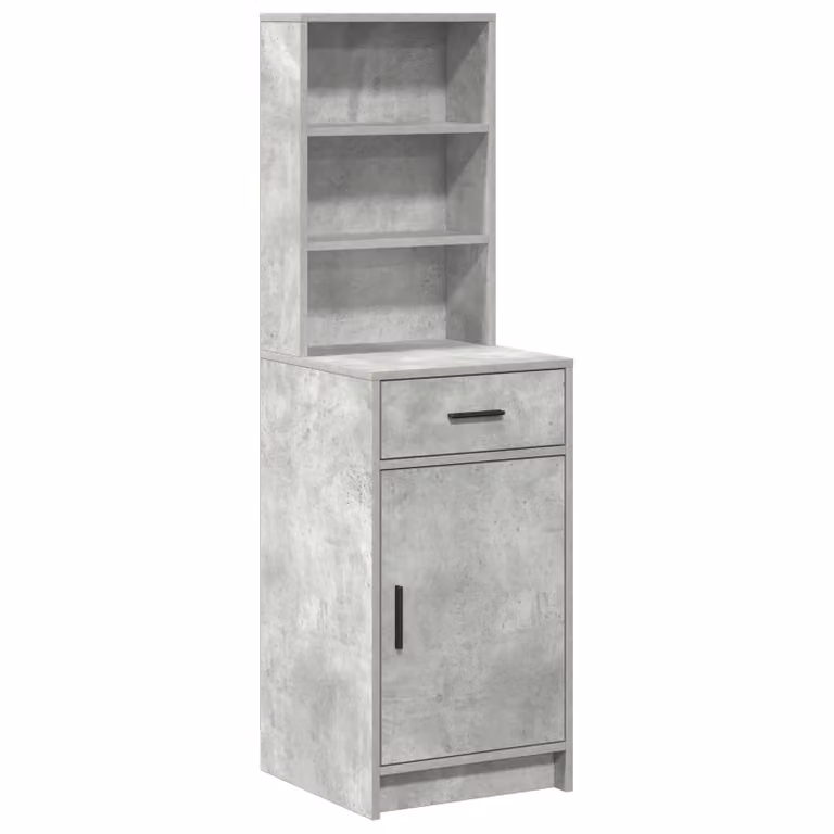 Berkfield Home Modern Tall Highboard in Grey MDF with Hinged Doors and Internal Shelves, W/D/H: 40 x 41 x 135 cm