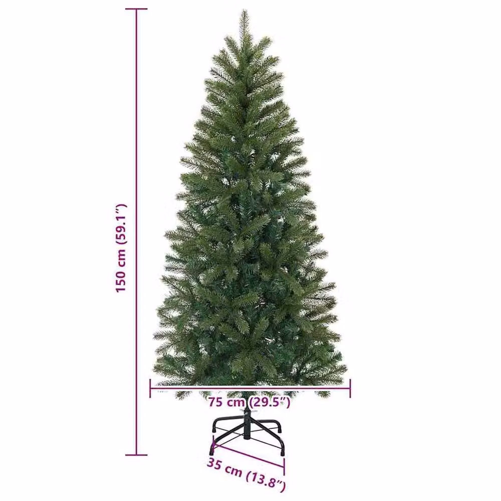 Berkfield Home Elegant Artificial Christmas Tree with 150 LEDs, Green, Height: 150 cm – 6