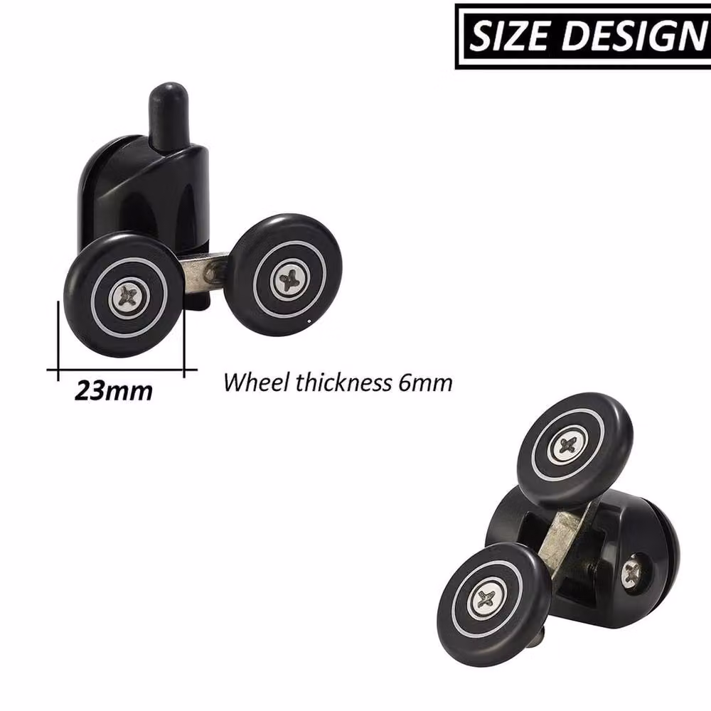 SPETLEK Twin Shower Door Rollers Runners Wheels 23mm Top in Black, 100 cm – 3