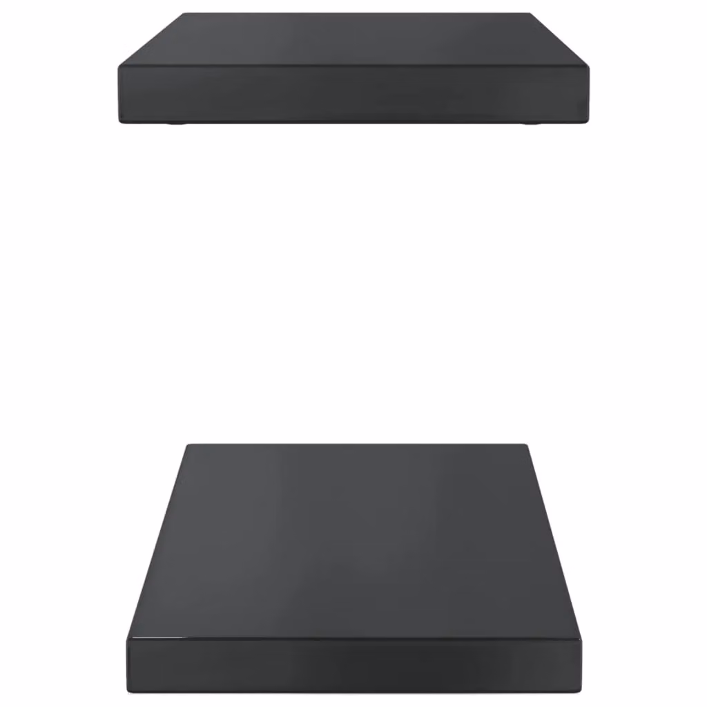 Berkfield Home Set of 2 Black Matt Stainless Steel Wall Mounted Shelves, W/D/H: 50 x 23.5 x 3 cm – 3