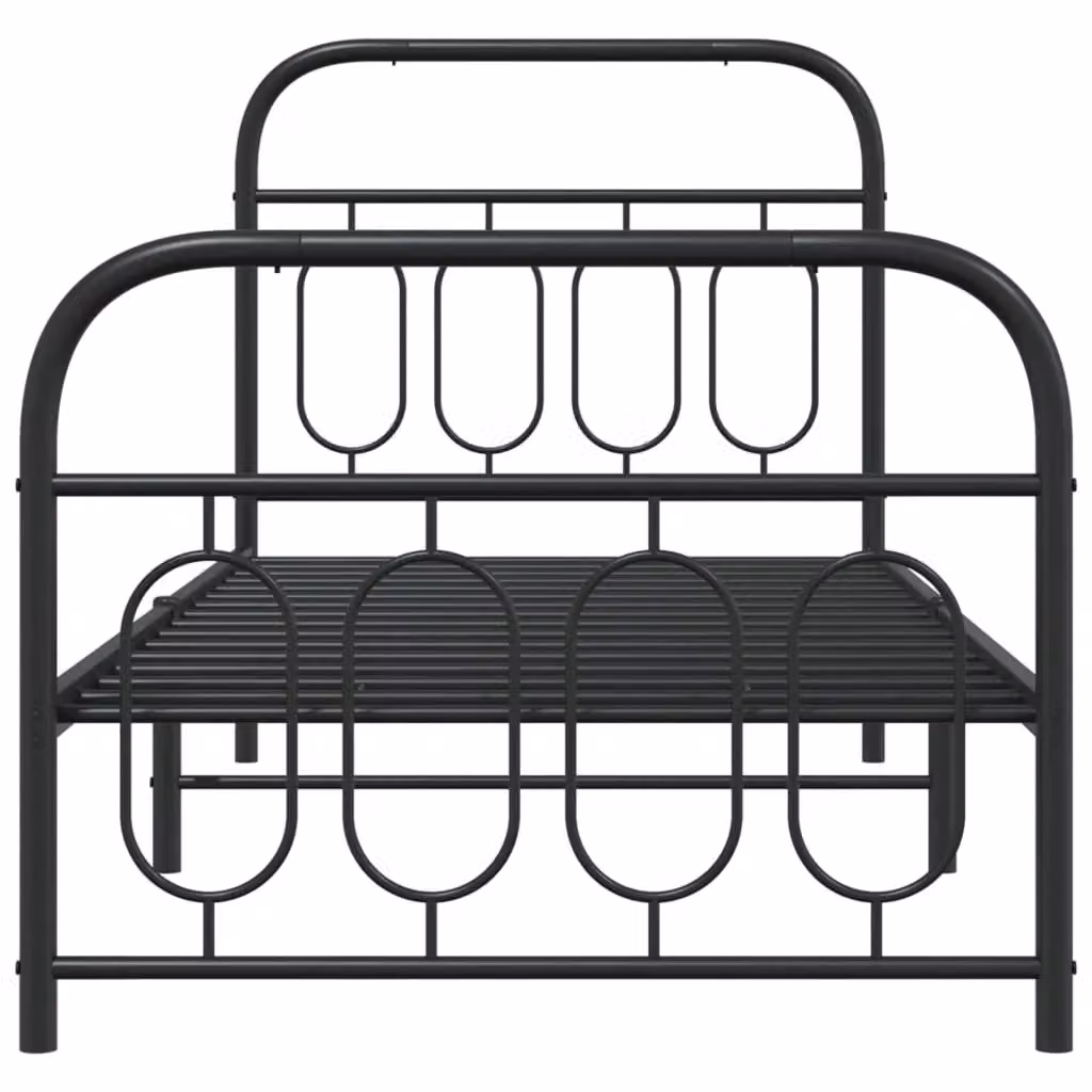Berkfield Home Metal Bed Frame with Footboard, Black, W/D/H: 80 x 200 cm – 3