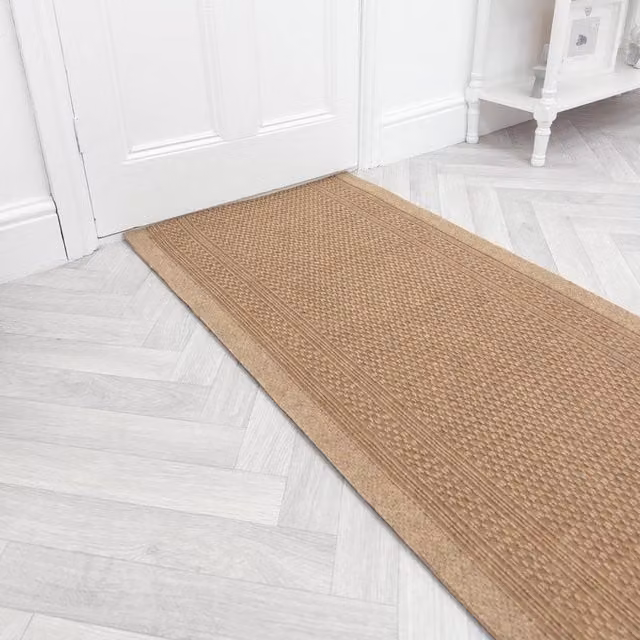 runrug Aztec Hallway Carpet Runner Rug in Beige, W: 80 cm, L: 270 cm