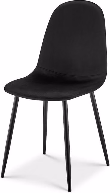 Bravich LTD Set of 4 Ron Black Velvet Dining Chairs with Metal Legs