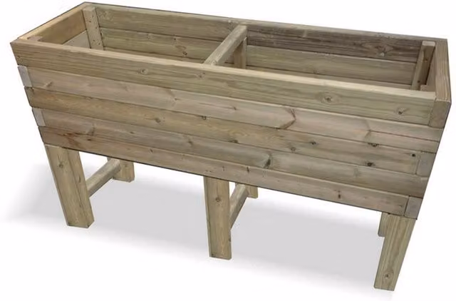 Churnet Valley Garden Furniture Ltd Pack of 3 Super Heavy Duty Wooden Vegetable Planters in Brown, W: 80 cm, D: 60 cm, H: 30 cm