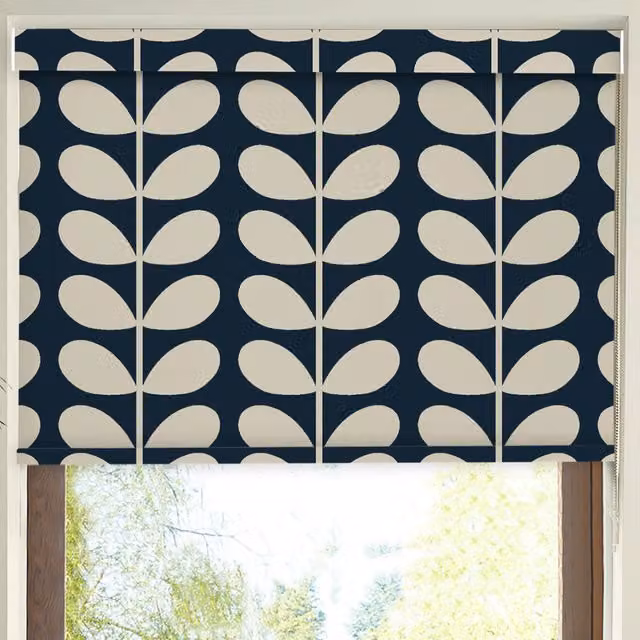 Orla Kiely Made to Measure Translucent Roller Blind in Blue Whale Pattern