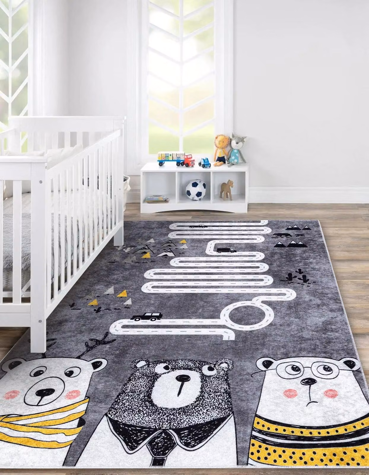 RugsX Junior Kids Motif Rug in Grey, W: 160 cm, L: 220 cm – 3