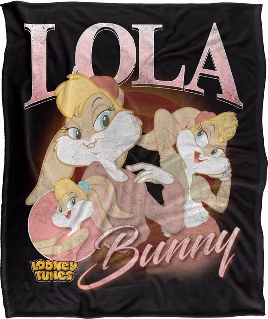 LOGOVISION Looney Tunes Lola Bunny Super Soft Silky Touch Fleece Throw Blanket, Multicolour, W: 152 cm, D: 127 cm – 5