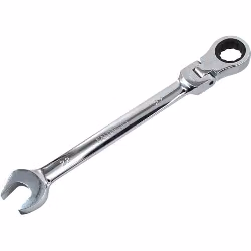 Faithfull Flex Head Ratchet Combination Spanner, 22mm, Silver, Chrome Vanadium