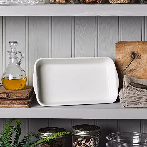 WM Bartleet & Sons White Porcelain Rectangular Roasting and Baking Dish – 3