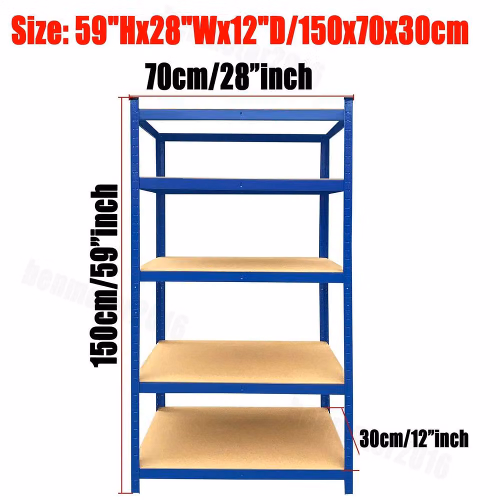 EONLION 5 Tier Garage Racking Shelving Storage in Blue, W/D/H: 100.0 x 30.0 x 200.0 cm – 2