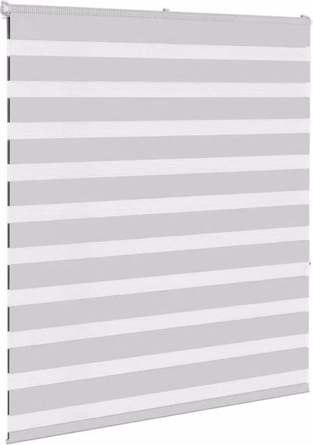 Berkfield Home Elegant Zebra Blind in Light Grey, W: 130 cm, H: 150 cm