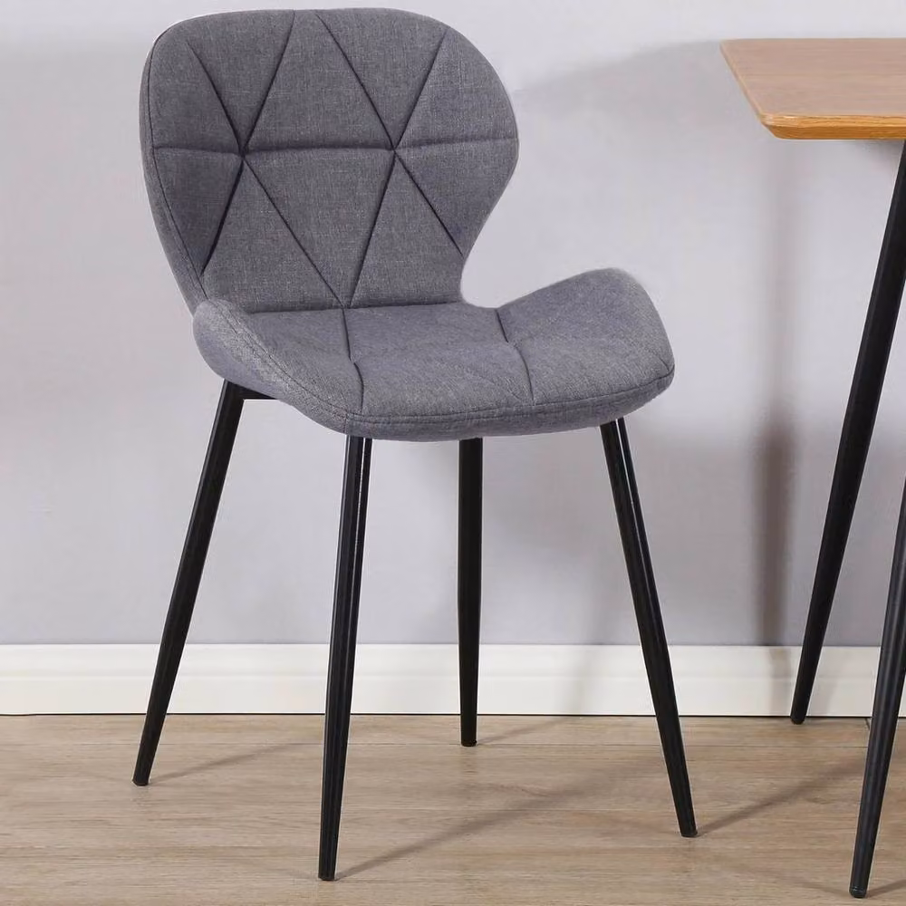 PAWNORA Set of 2 Modern Grey Fabric Dining Room Chairs with Beech Wood Legs – 3