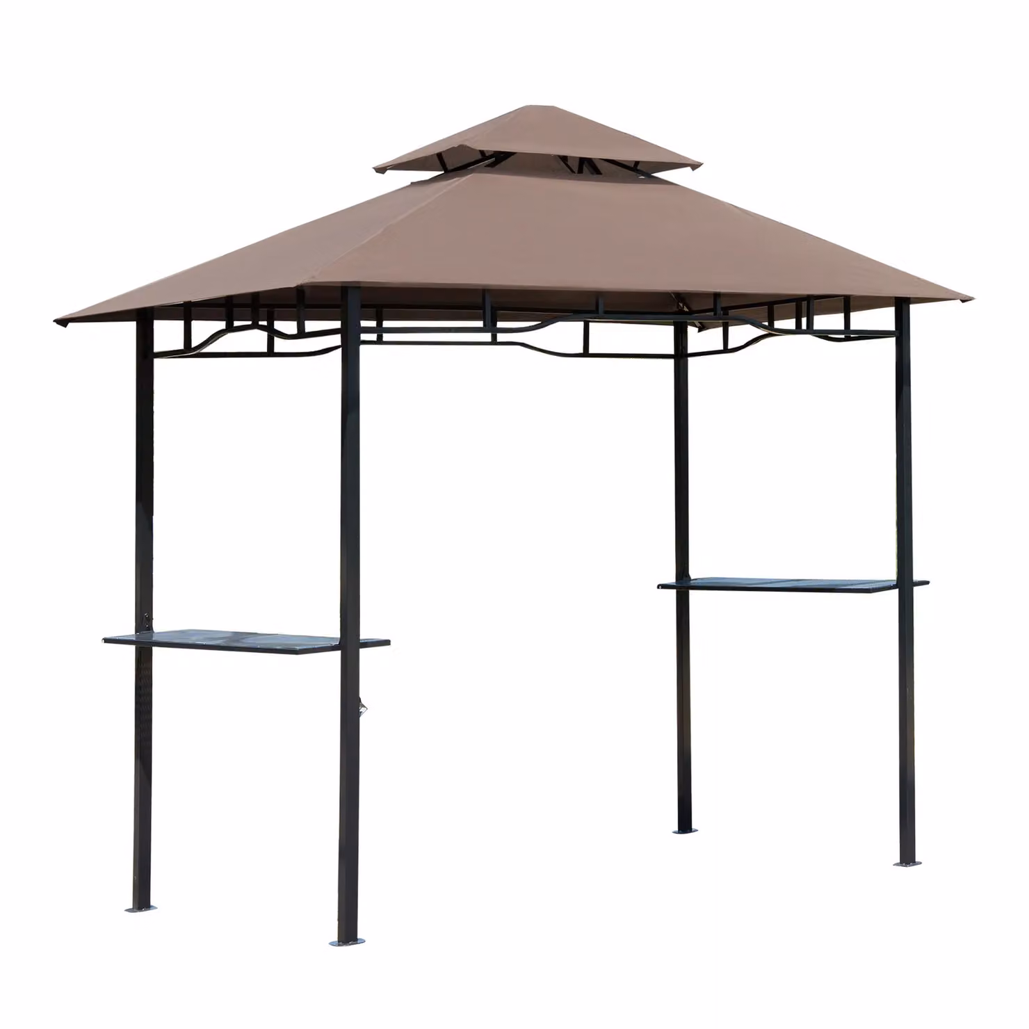 Outsunny Double-tier BBQ Gazebo Shelter in Brown – 2