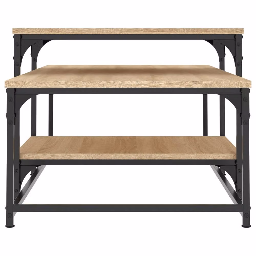 Berkfield Home Sonoma Oak Decorative Coffee Table in Beige, W/D/H: 102 x 60 x 45 cm – 4