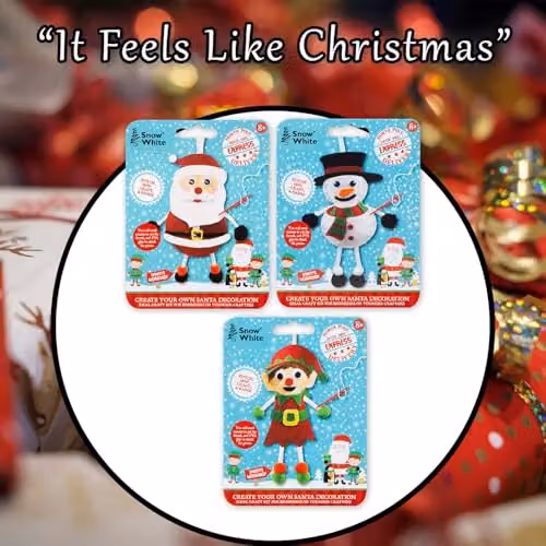 VFM e-Store Christmas Craft Set with 3 Festive Designs, Multicolour, H x W x D: 17 x 12.5 x 3 cm – 4
