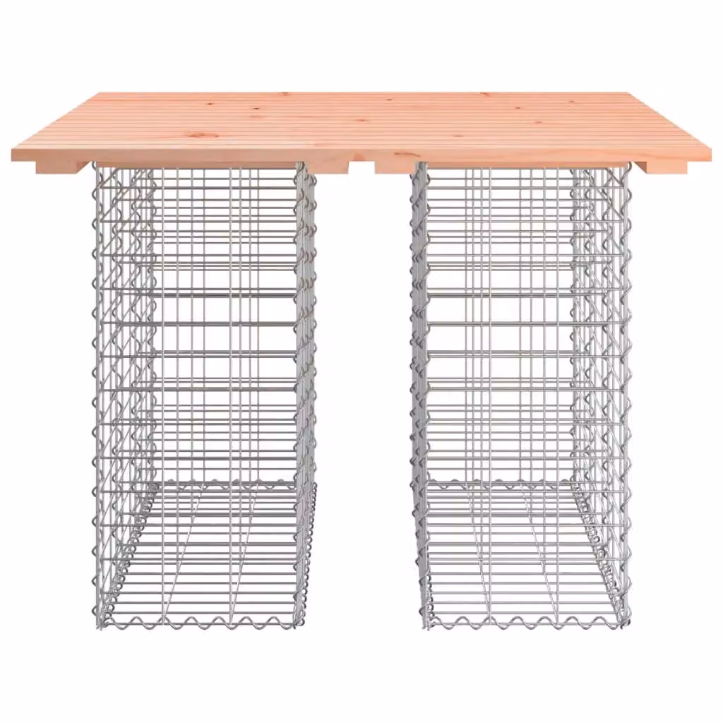 Berkfield Home Gabion Design Garden Bench in Brown Solid Douglas Wood W/D/H: 100 x 102 x 72 cm