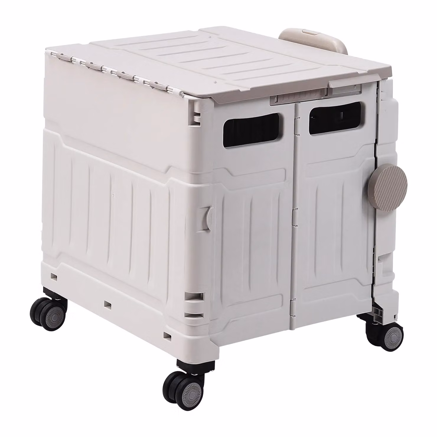 Garden Sanctuary 75L Collapsible Plastic and Metal Camping Trolley Storage Cart in White – 2