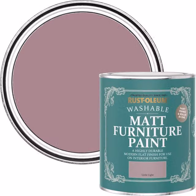 Rust-Oleum Matt Water-Based Furniture and Skirting Board Paint in Pink, 750ml