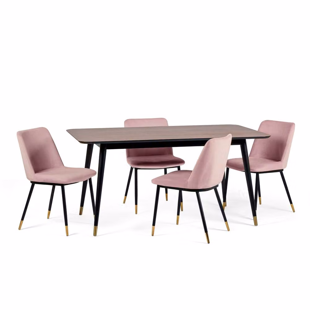 Cheshire Premium Findlay Rectangular Dining Table in Walnut and Black, W: 90 cm, H: 76.5 cm – 3