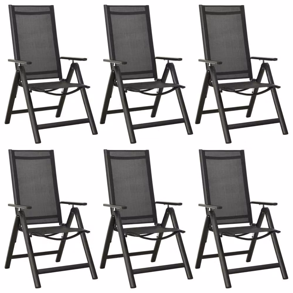 Berkfield Home Soft 7 Piece Aluminium Garden Dining Set in Anthracite and Black – 1