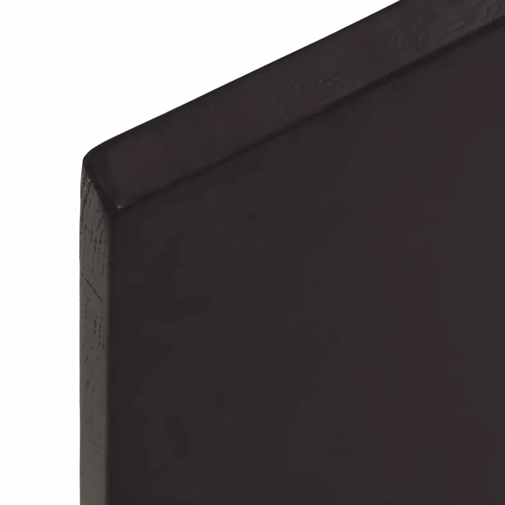 Berkfield Home Bathroom Countertop in Dark Brown Treated Solid Wood with Grey Finish, W: 100 cm, D: 60 cm, H: 2 cm – 4