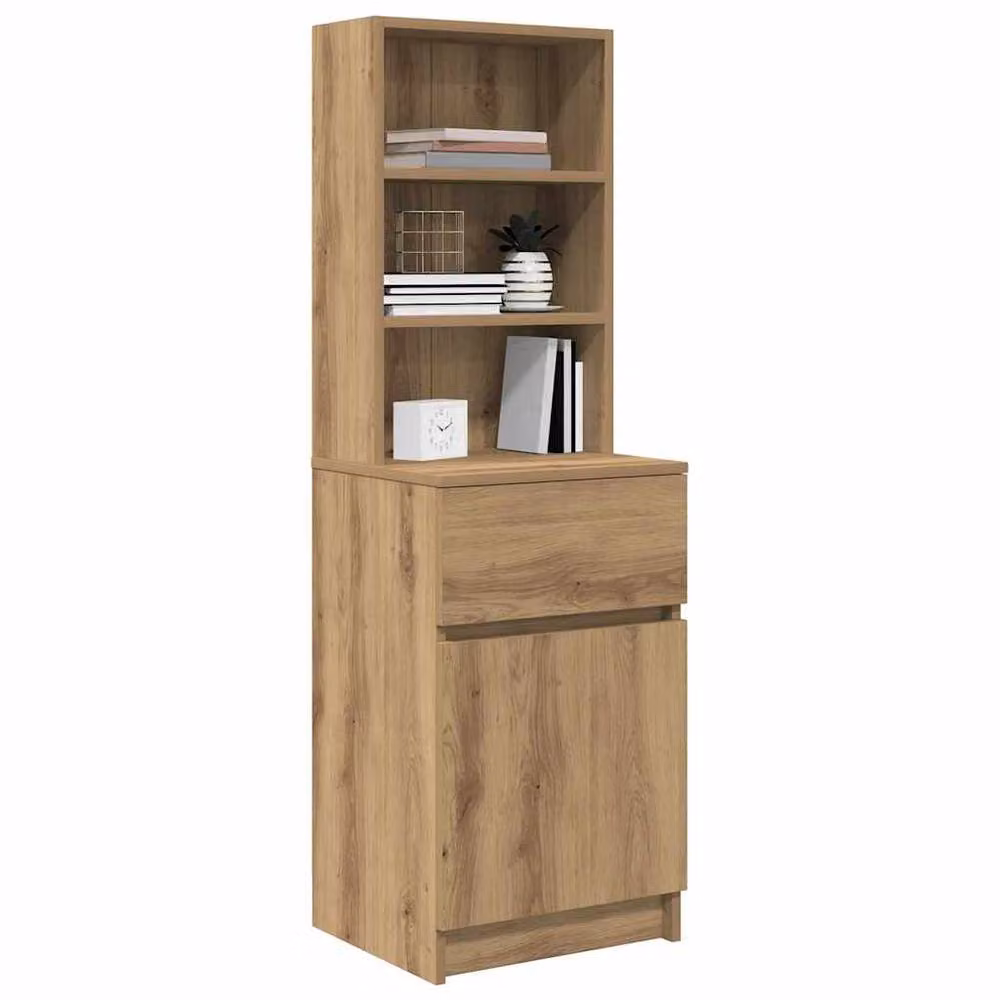 Berkfield Home Artisan Oak Bedside Cabinet in Brown, W/D/H: 39 x 35 x 125 cm – 3