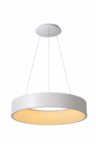 Lucide Talowe Modern LED Pendant Light, White, Diameter: 60 cm, Dimmable, 39W, 3000K Warm White