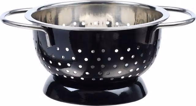 Buckingham Stainless Steel Hemisphere Colander Strainer, 0.7 l, 14 cm, Black