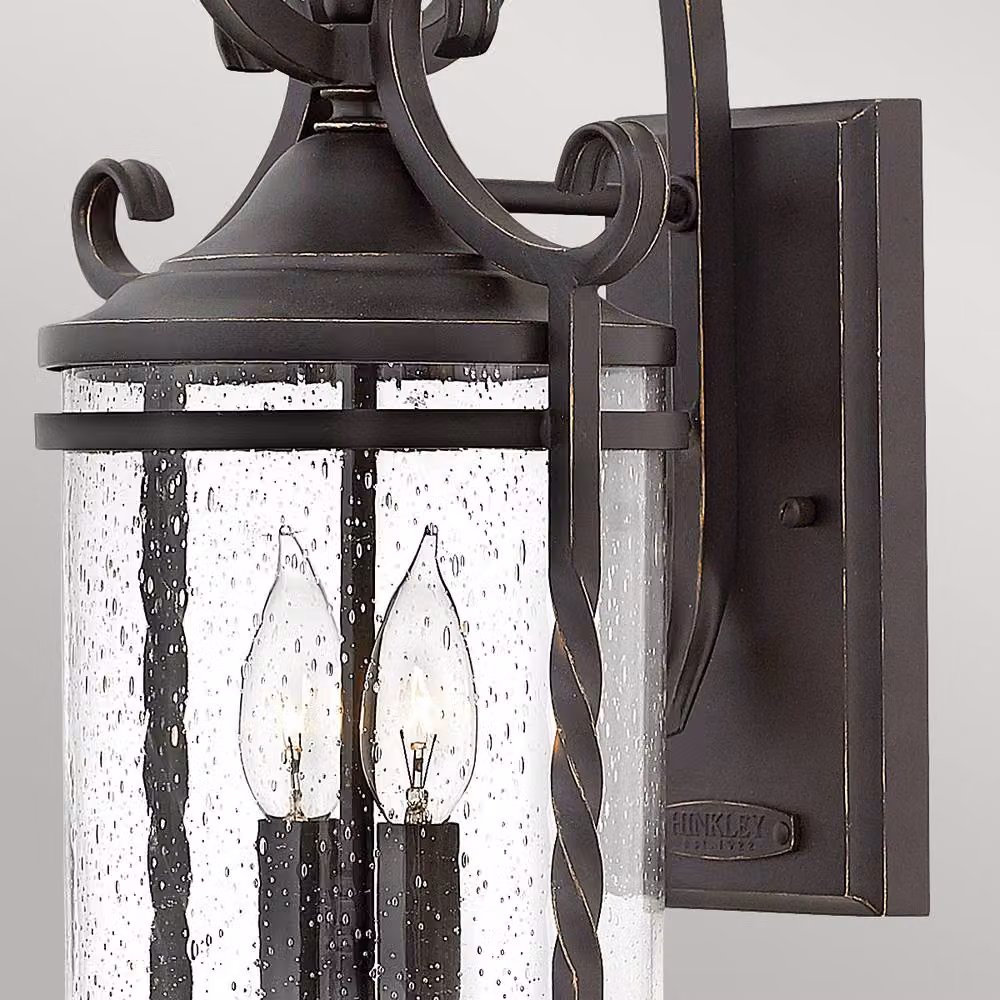 Hinkley Casa Outdoor 2 Light Wall Lantern in Olde Black with Transparent Glass, IP44 Rated – 3