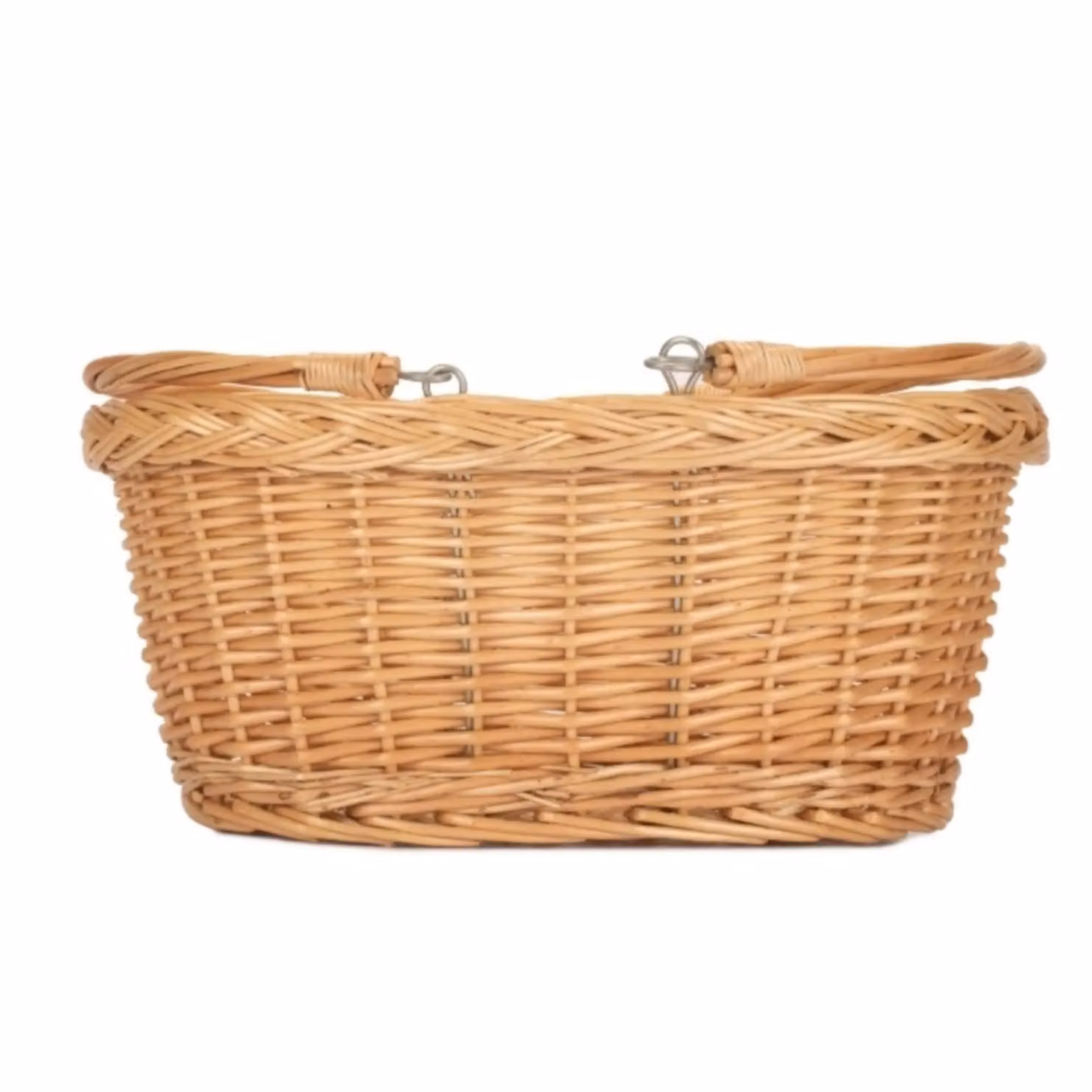 Red Hamper Wicker Shopping Basket with Swing Handles in Brown and Red – 2