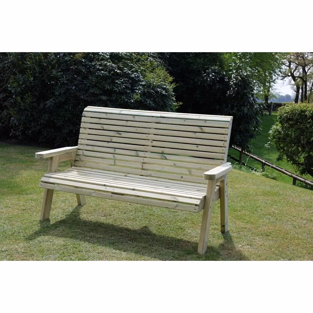 Churnet Valley Garden Furniture Ltd Ergonomic 3 Seat Wooden Garden Bench in Brown – 2