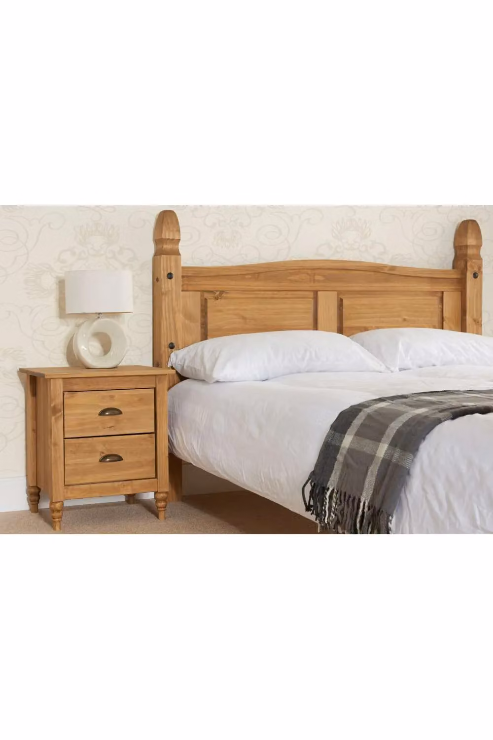 Birlea Corona Waxed Pine Wooden Bed Frame in Brown, W/D/H: 148.4 x 140 x 200 cm – 2