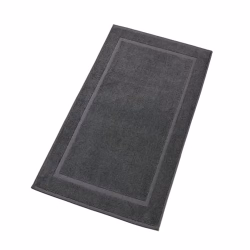 Christy Renaissance Luxury 100% Cotton Towelling Bath Mat, Grey, W: 52 cm x D: 90 cm x H: 1 cm – 1