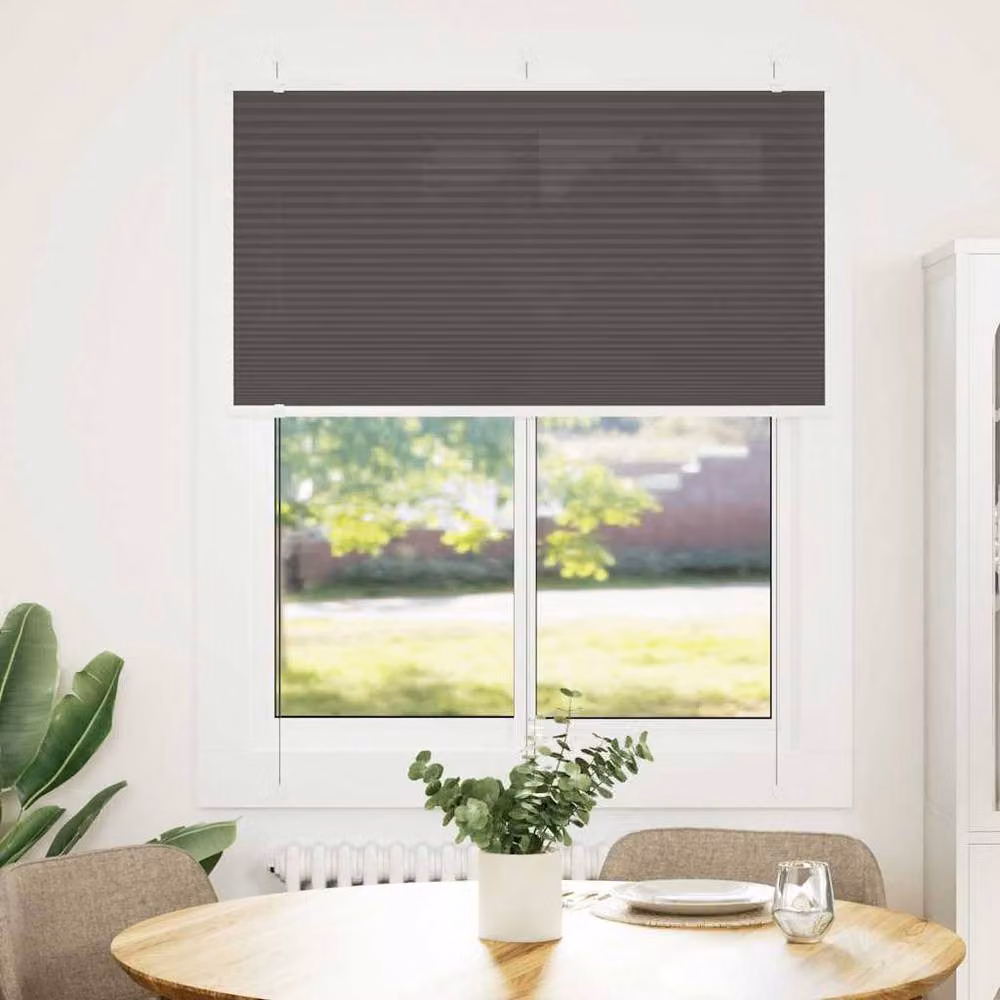 Berkfield Home Single Pleat Opaque Polyester Blind in Black, W: 105 cm, H: 150 cm – 3