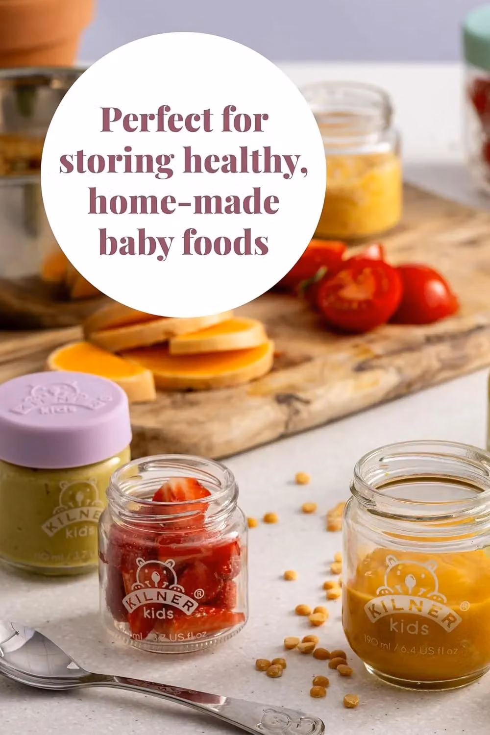 Kilner Set of 12 Kids Glass Jars with Silicone Lids, 110 ml, Transparent, Purple, Yellow and Turquoise – 3