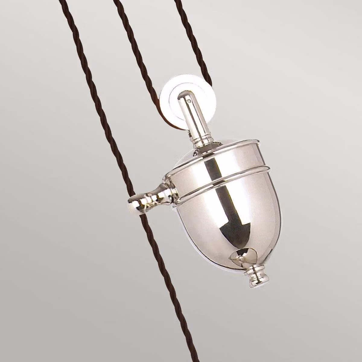 Netlighting Provence 1 Light Dome Ceiling Pendant in Grey and Silver with E27 Fitting – 3