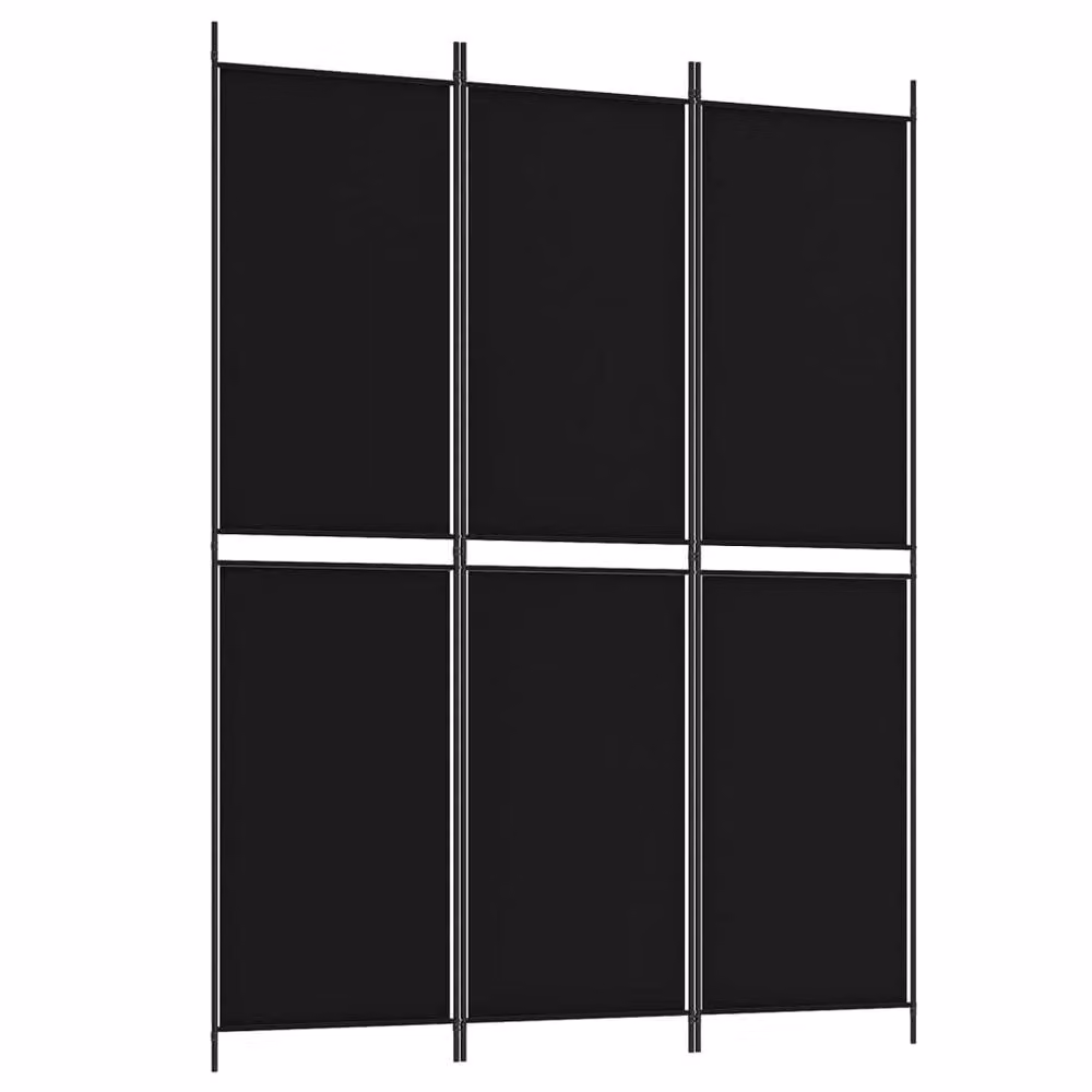 Berkfield Home 3-Panel Room Divider in Black, H 200 cm x W 150 cm – 2