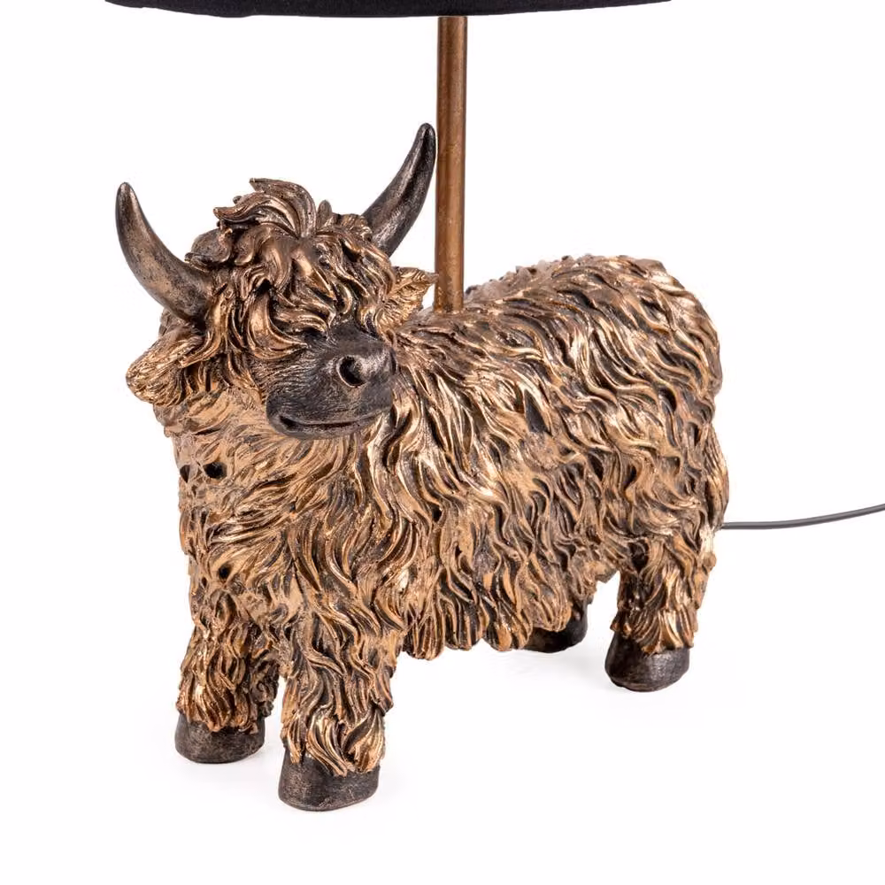 Madison & Mayfair Highland Cow Metal Task Desk Light in Brown – 2
