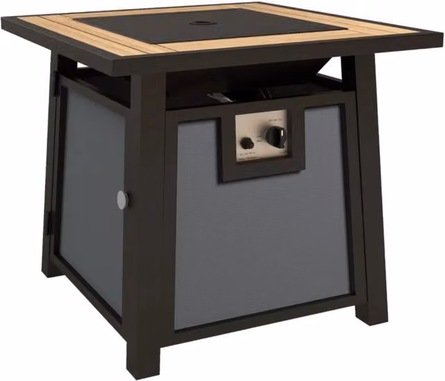 Chilli Kalos Fire Pit Table in Grey Matt Metal and Glass