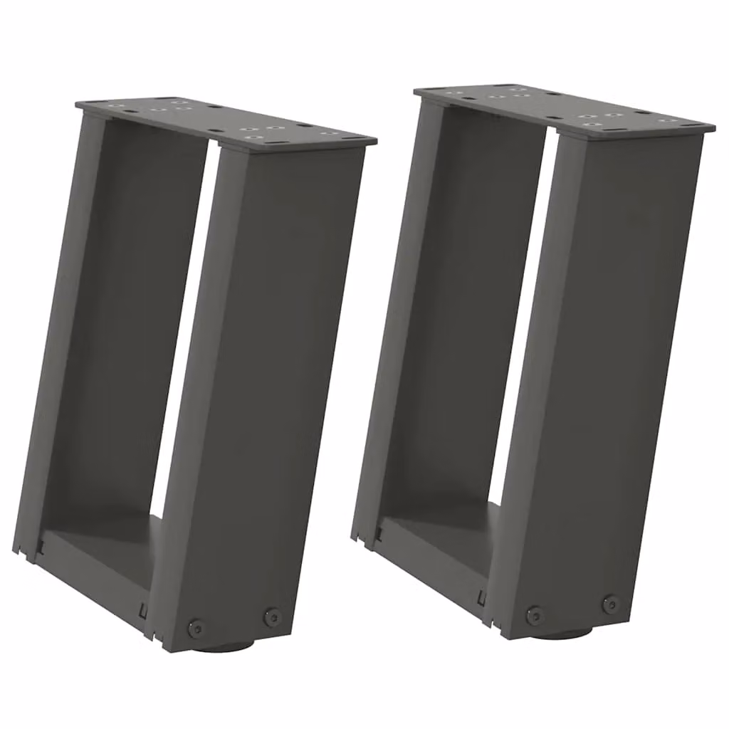 Berkfield Home U-Shaped Steel Coffee Table Legs, 2 Pieces, Anthracite Black, W/D/H: 30 x 30 x 30 cm – 2
